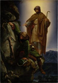نقاشی کلاسیک فرشته نگهبان در حال نجات امپراطور ماکسیمیلیان از مارتینسواند 1839
