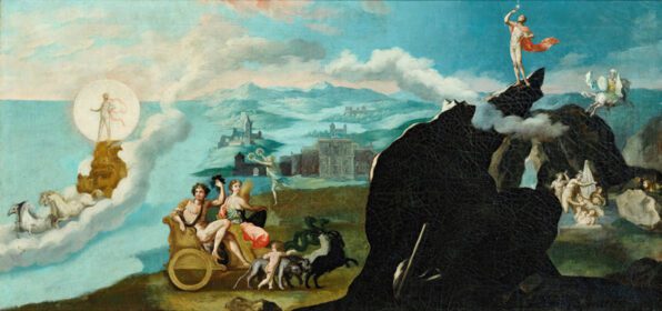 نقاشی کلاسیک تمثیل تابستان با خدایان در کوه المپ