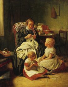 نقاشی کلاسیک یک بعد از ظهر با مادربزرگ 1865