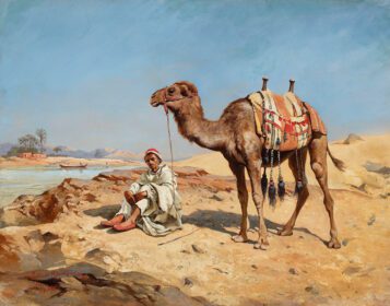 نقاشی کلاسیک عرب در صحرا 1885