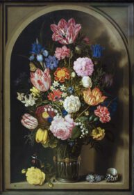 نقاشی کلاسیک دسته گل در طاقچه سنگی 1618