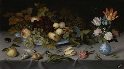 دانلود طرح تابلو زندگی با میوه و گل balthasar van der ast 1620
