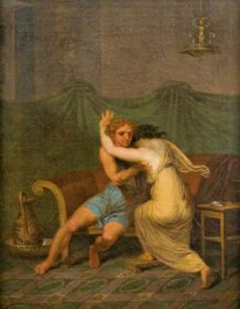 نقاشی کلاسیک کاتولوس و لزبیا، که در آغوش خود به دنبال تسلیت برای او بود و مرگ او را آغاز کرد 1809