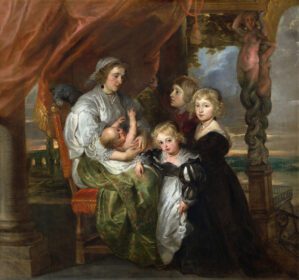نقاشی کلاسیک دبورا کیپ، همسر سر بالتاسار ژربیر و فرزندانش 1629 1630