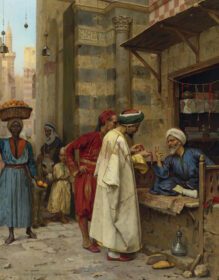 نقاشی کلاسیک Driving A Bargain، قاهره 1890