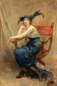 نقاشی کلاسیک Femme assise dans un fauteuil Dagobert در حدود 1913