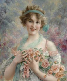 نقاشی کلاسیک Fille Aux Roses Emile Vernon