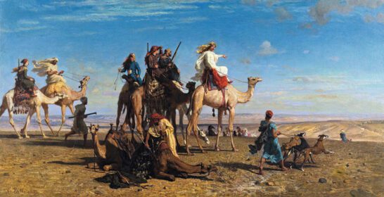 نقاشی کلاسیک شکار غزال در مصر 1857