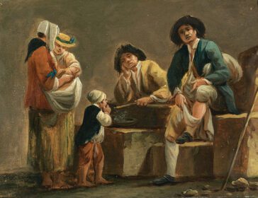 نقاشی کلاسیک ژانر صحنه با دهقانان