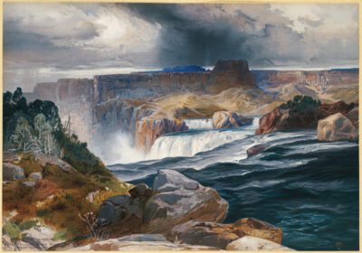 نقاشی کلاسیک Great Falls of Snake River، Idaho Territory ca