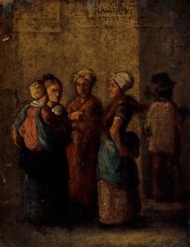 نقاشی کلاسیک Groupe de femmes dans la rue