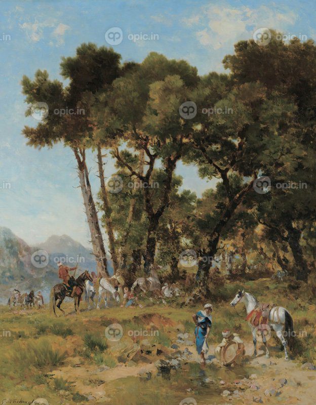 نقاشی کلاسیک Halte Dans Les Montagnes