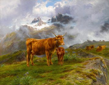 نقاشی کلاسیک Highland Cattle 1876