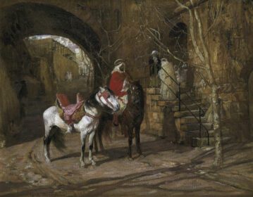 نقاشی کلاسیک Horseman In A Courtyard 1889