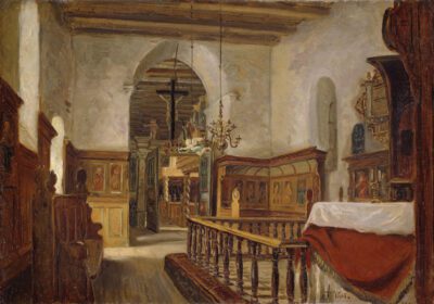 نقاشی کلاسیک داخلی از کلیسا در ووس 1855