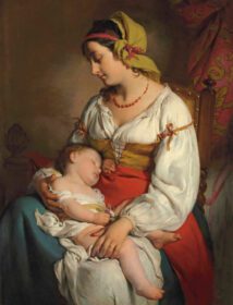 نقاشی کلاسیک Italienische Mutter mit Kind 1850