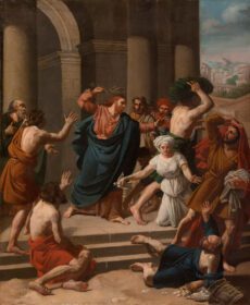 نقاشی کلاسیک Jésus chassant les marchands du Temple 1827