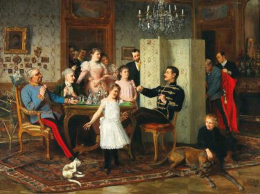 نقاشی کلاسیک جشن بزرگ خانوادگی
