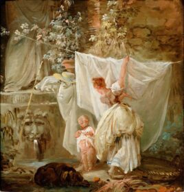 نقاشی کلاسیک لباسشویی و کودک 1761