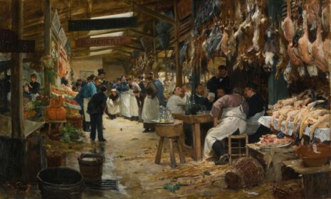 نقاشی کلاسیک Le marché parisien 1885