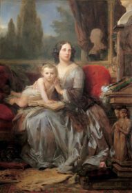 نقاشی کلاسیک ماریا بریگنول سیل، دوشس گالیرا، با پسرش