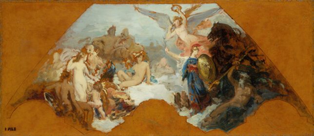 نقاشی کلاسیک مینروا با نیروی بی رحم قرن نوزدهم
