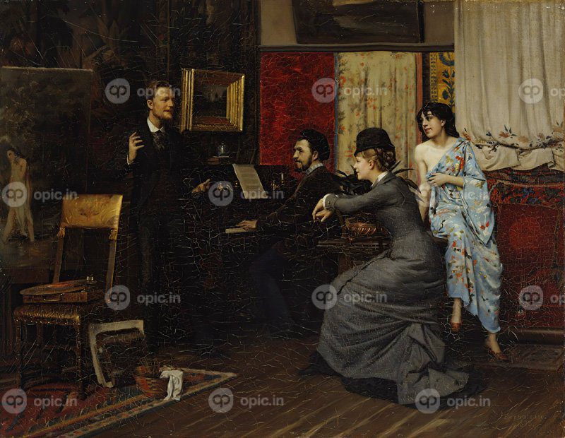 نقاشی کلاسیک Music In The Studio 1878