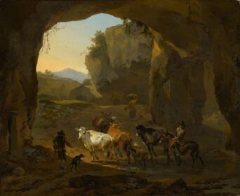 نقاشی کلاسیک دهقانان با گاو در غار 1654