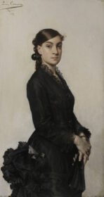 نقاشی کلاسیک Portrait de Jacqueline Comerre Paton en robe noire 1879