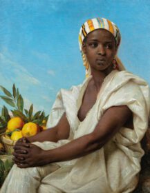 نقاشی کلاسیک پرتره یک زن سیاه پوست