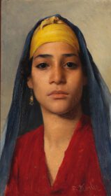 نقاشی کلاسیک پرتره یک زن جوان مصری