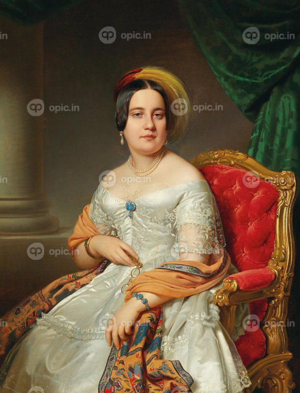نقاشی کلاسیک پرتره لوئیز فون ورتهایمشتاین وین 1813 1890، متولد بیدرمن 1845