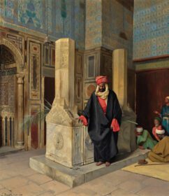 نقاشی کلاسیک در حال نماز در مسجد آبی، قاهره 1898