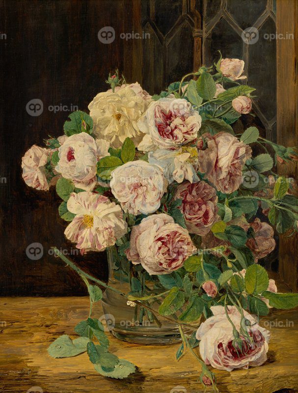 نقاشی کلاسیک Rosenstrauß am Fenster 1832