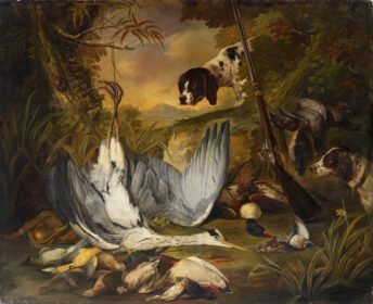 نقاشی کلاسیک زندگی بی جان با سگ ها 1696 1773