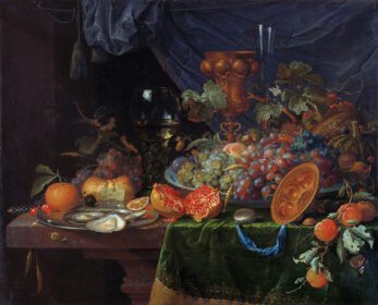 نقاشی کلاسیک زندگی بی جان با میوه و صدف 1660 1679