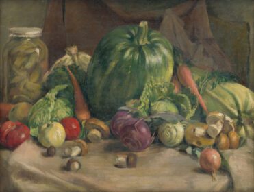 نقاشی کلاسیک زندگی بی جان با سبزیجات 1922