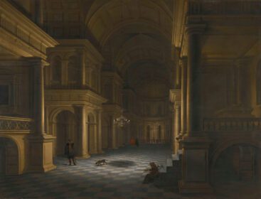 نقاشی کلاسیک فضای داخلی کلیسای کلاسیک