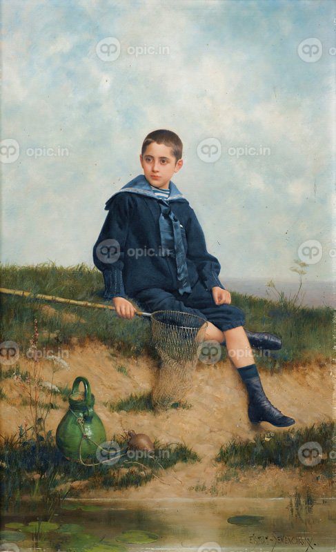 نقاشی کلاسیک ماهیگیر کوچک 1884