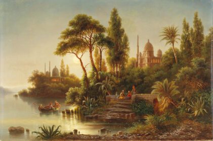 نقاشی کلاسیک شرق در نور عصر