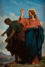 نقاشی کلاسیک وسوسه مسیح توسط شیطان