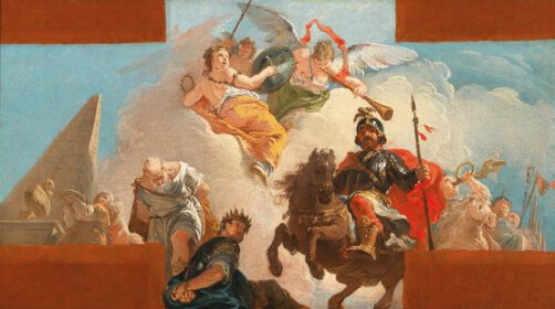 نقاشی کلاسیک پیروزی یک کاندوتییر; یک بوزتو برای دکوراسیون سقف