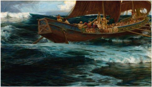نقاشی کلاسیک خشم خدای دریا