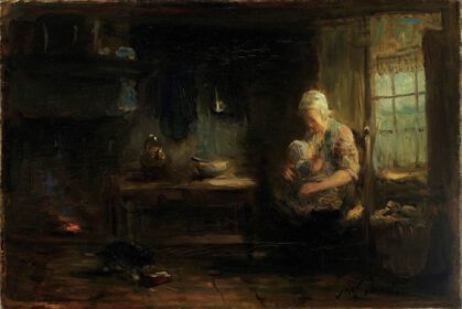 نقاشی کلاسیک مادر جوان