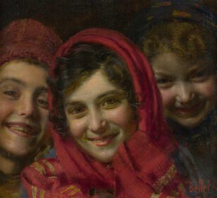 نقاشی کلاسیک سه کودک