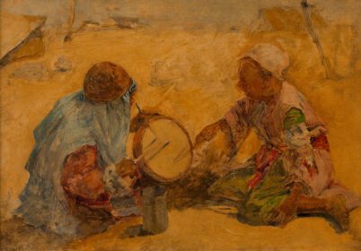 نقاشی کلاسیک Trommelnde Marokkanerbuben Studie در حدود 1880–