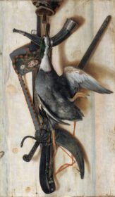 نقاشی کلاسیک Trompe L’oeil با اردک مرده و اجرای شکار