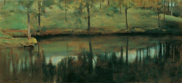 نقاشی کلاسیک Unbewegtes Wasser Der Teich von Menil 1894