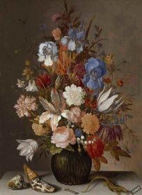 دانلود طرح تابلو زندگی هنوز با گل balthasar van der ast 1625