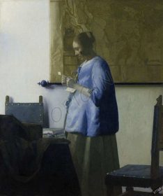 دانلود طرح تابلو زنی که نامه ای را می خواند johannes vermeer 1663